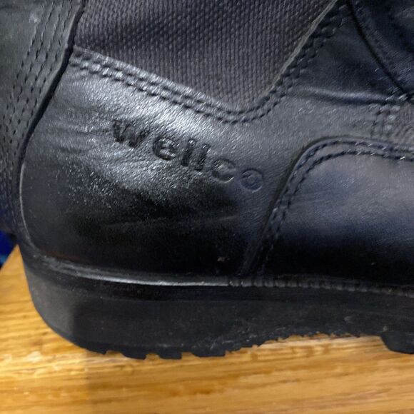 Wellco Vibram Black Canvas Leather Combat Boots Mens Size 5 W - Picture 4 of 8